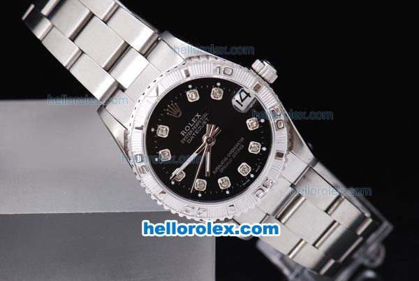 Rolex Datejust Automatic with Black Dial and Diamond Marking-Lady Dize - Click Image to Close